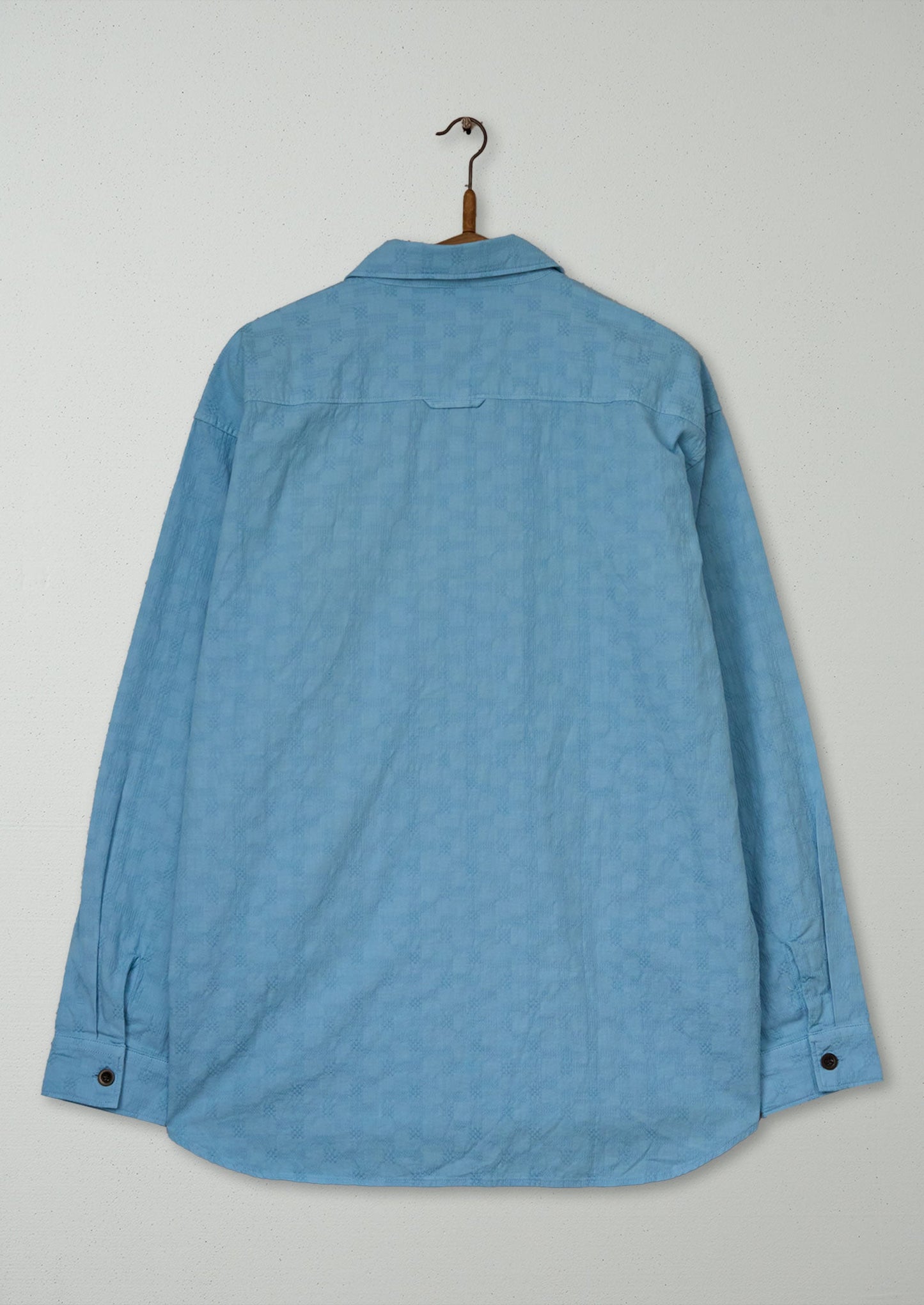 Reworn Mens Dropped Shoulder Shirt Size M (049) | Light Blue
