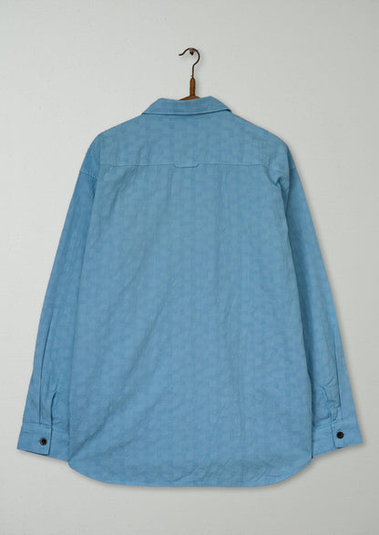 Reworn Mens Dropped Shoulder Shirt Size M (049) | Light Blue