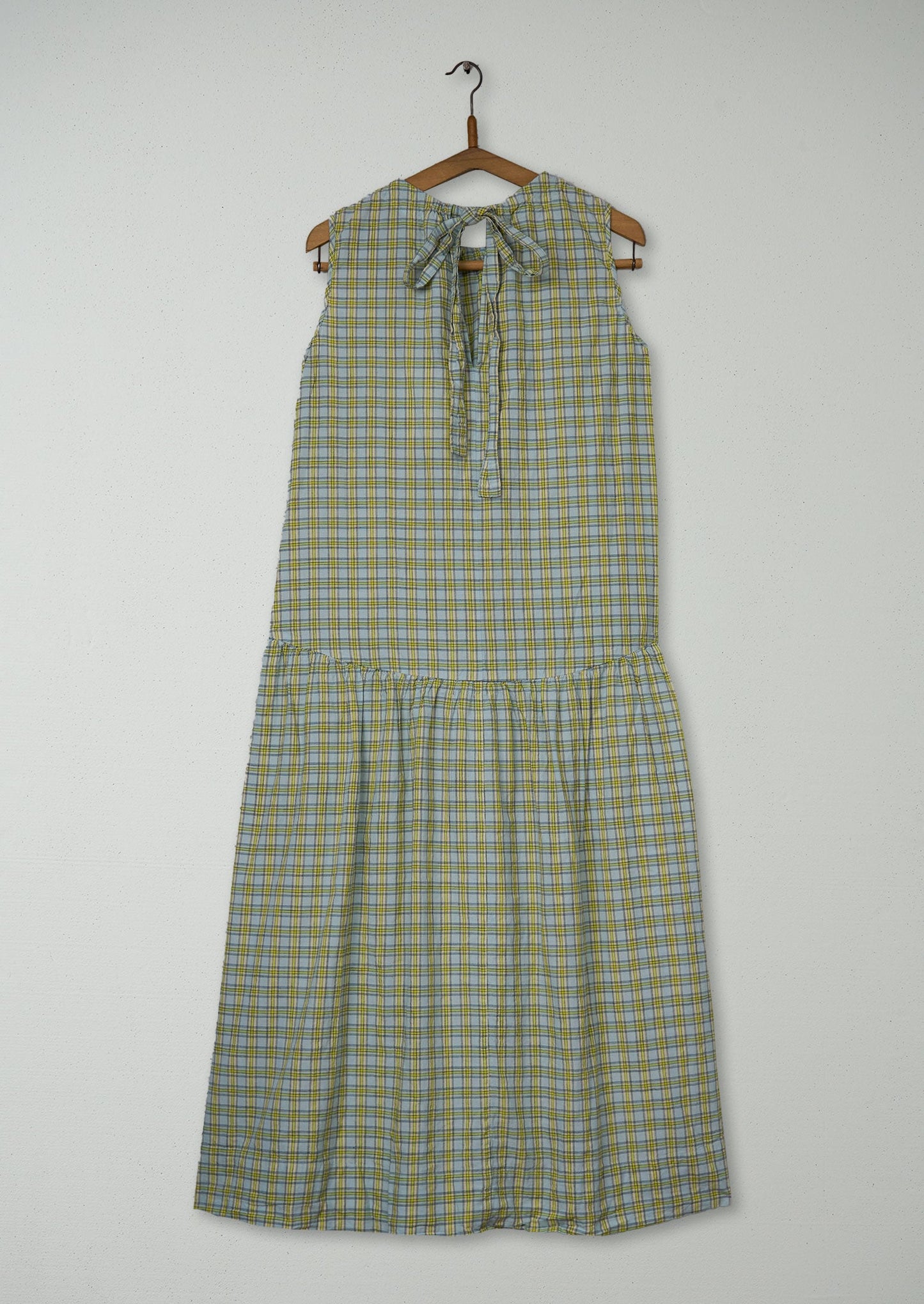 Reworn Elm Check Dress Size 6 (1710) | Ciel Blue