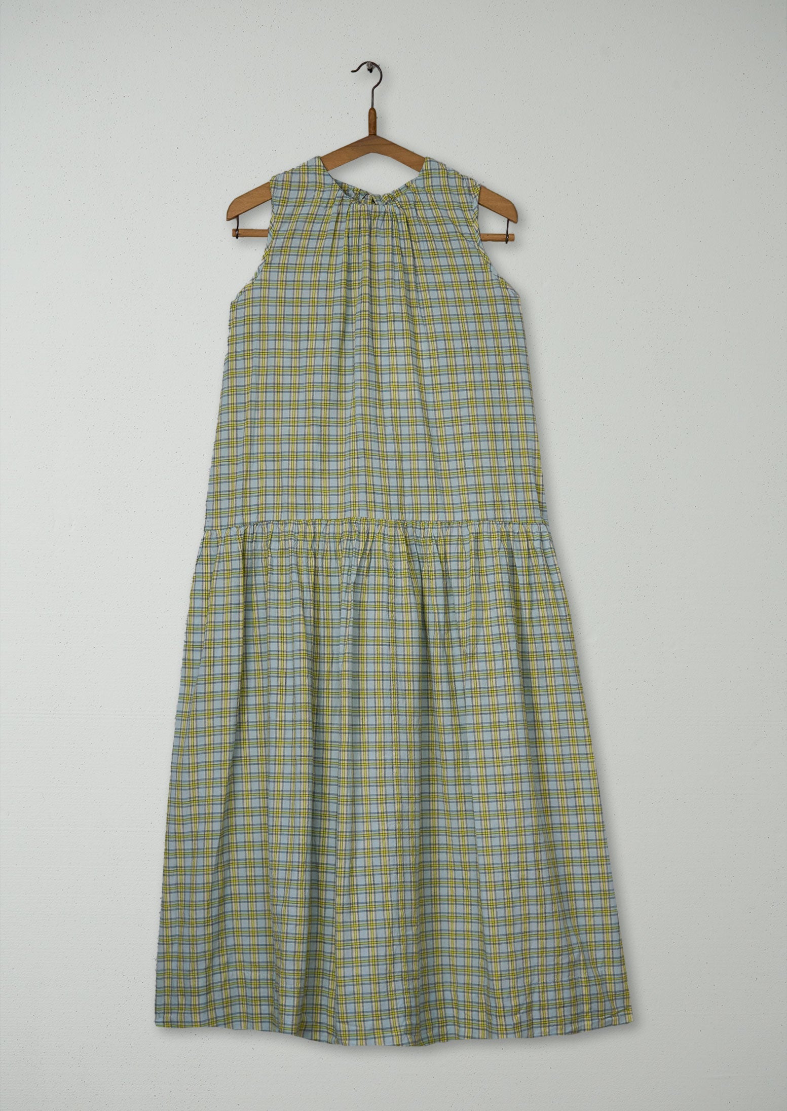 Reworn Elm Check Dress Size 6 (1710) | Ciel Blue