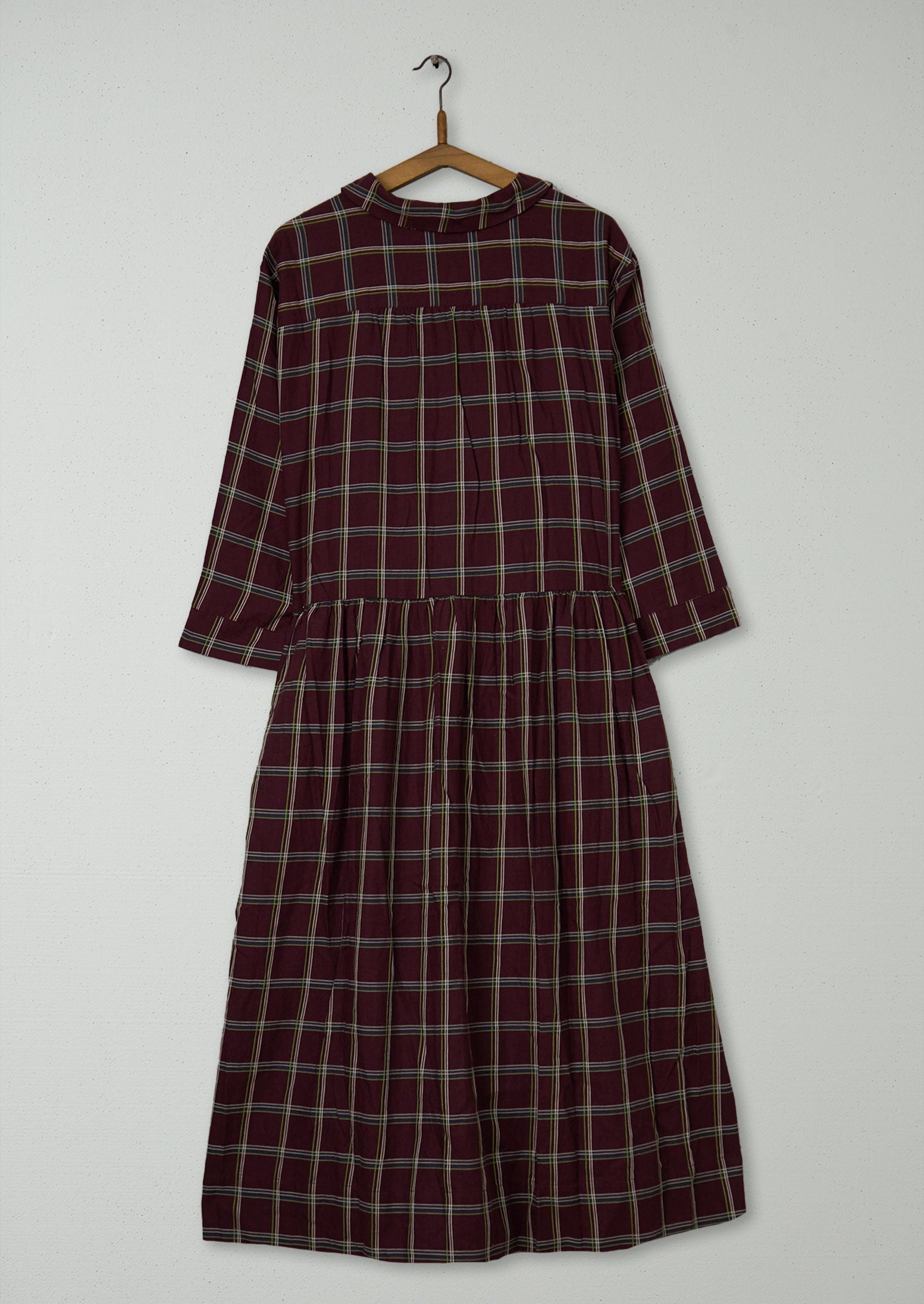 Reworn Cotton Twill Shirt Dress Size 6 (1515) | Deep Plum
