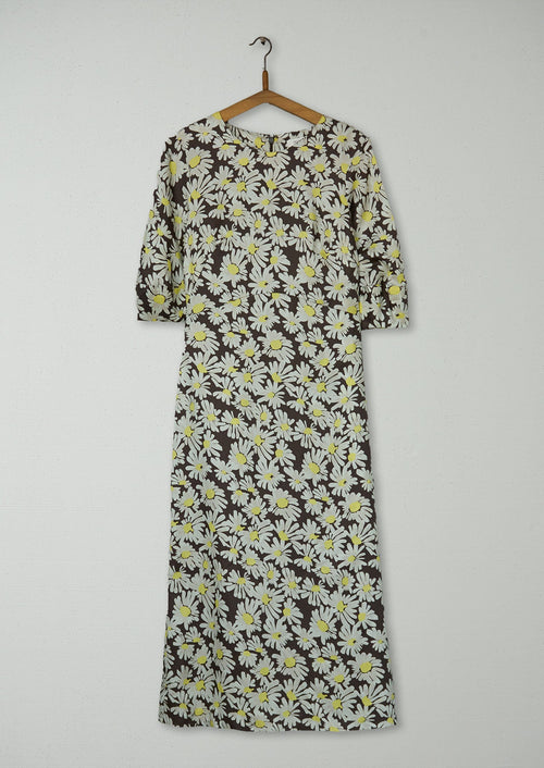 Reworn Rounded Sleeve Painted Daisy Dress Size 8 (1857) | Multi