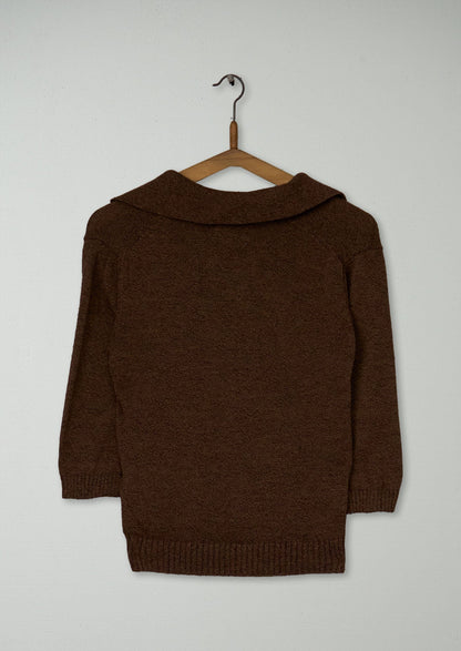 Reworn Half Sleeve Sweater Size XS (490) | Pecan