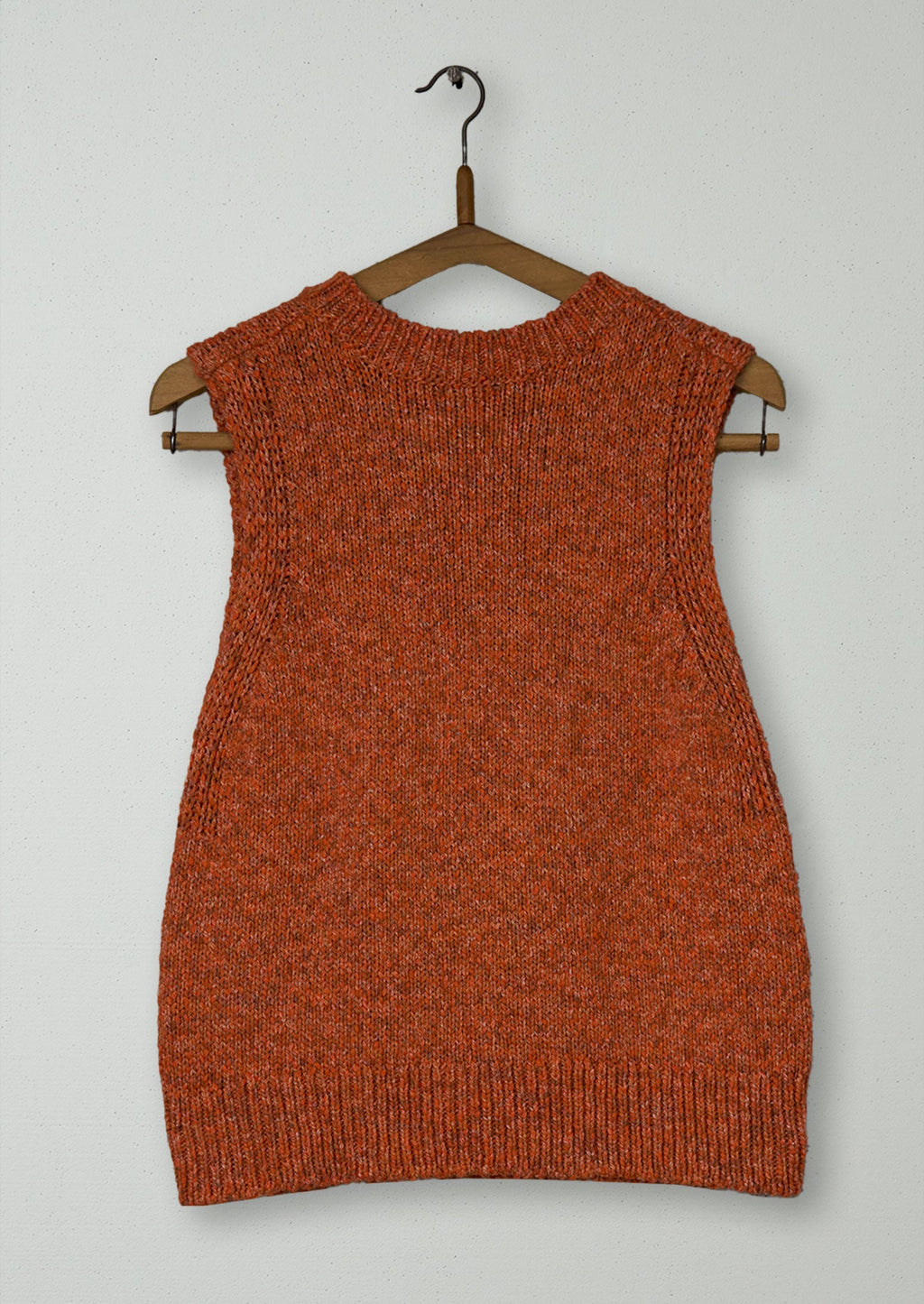 Reworn Chunky Cotton Knitted Tank Size S (591) | Nasturtium