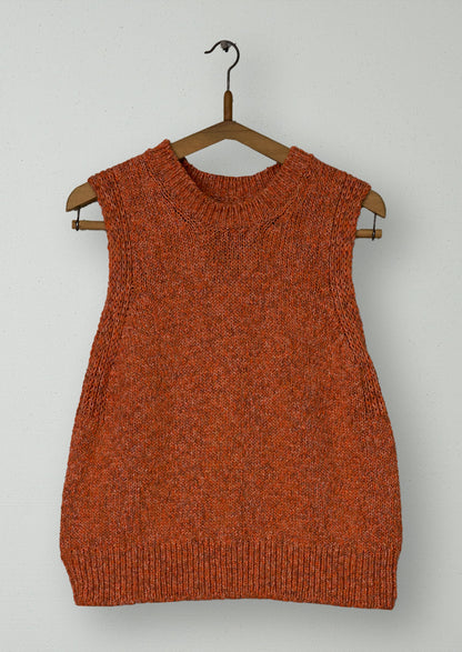 Reworn Chunky Cotton Knitted Tank Size S (591) | Nasturtium