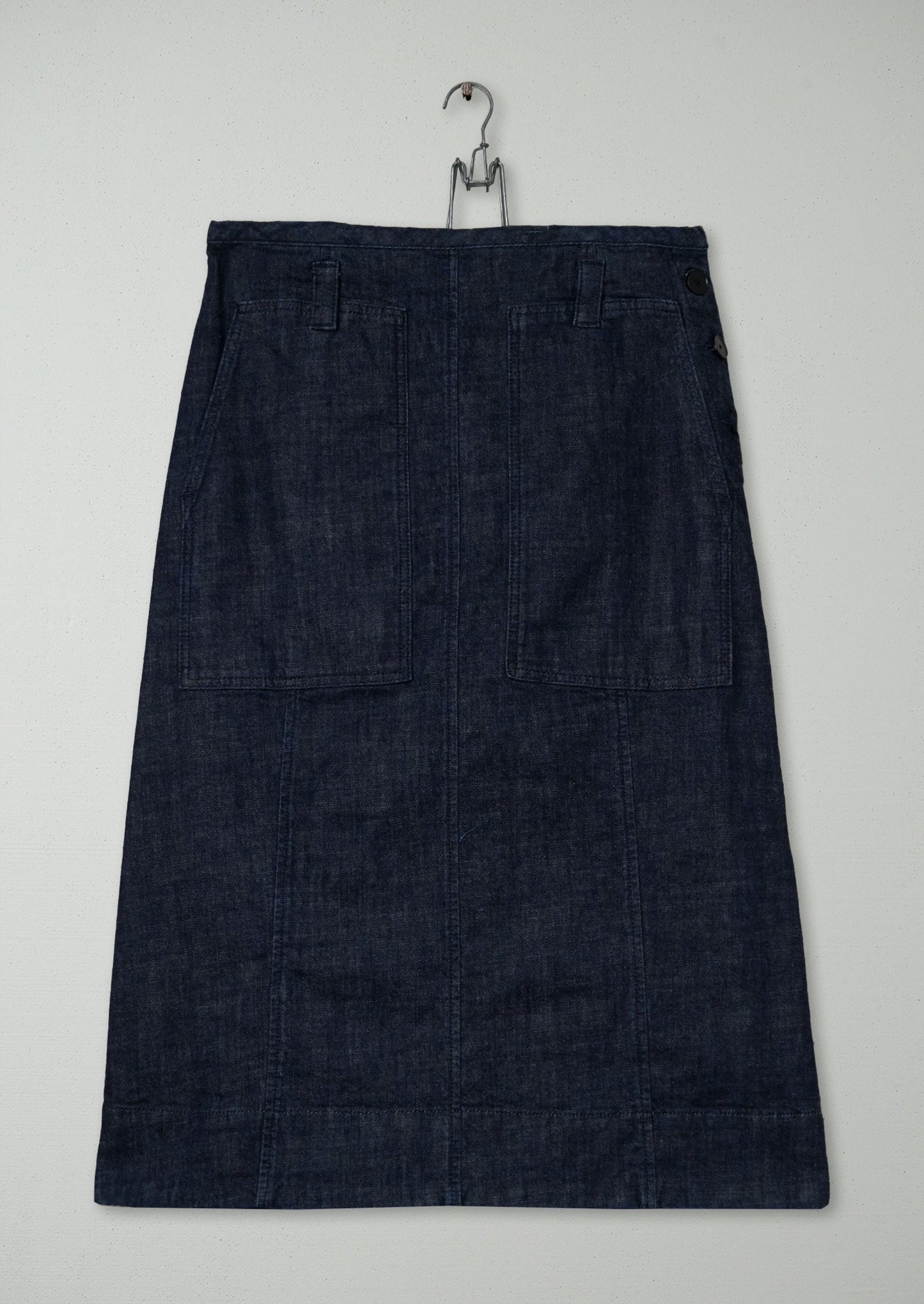 Reworn Patch Pocket Indigo Denim Skirt Size 18 (317) | Indigo