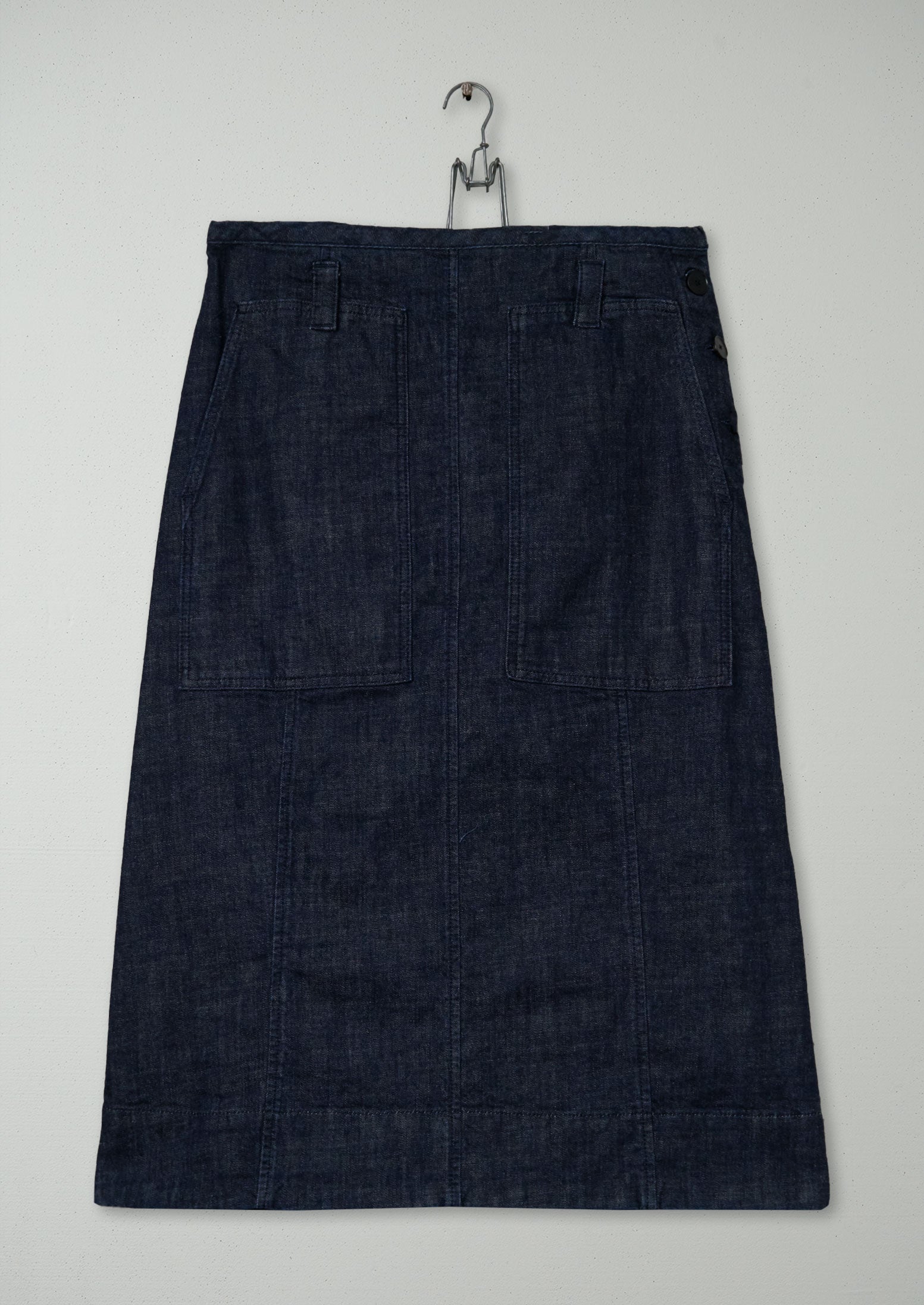 Reworn Patch Pocket Indigo Denim Skirt Size 18 (317) | Indigo