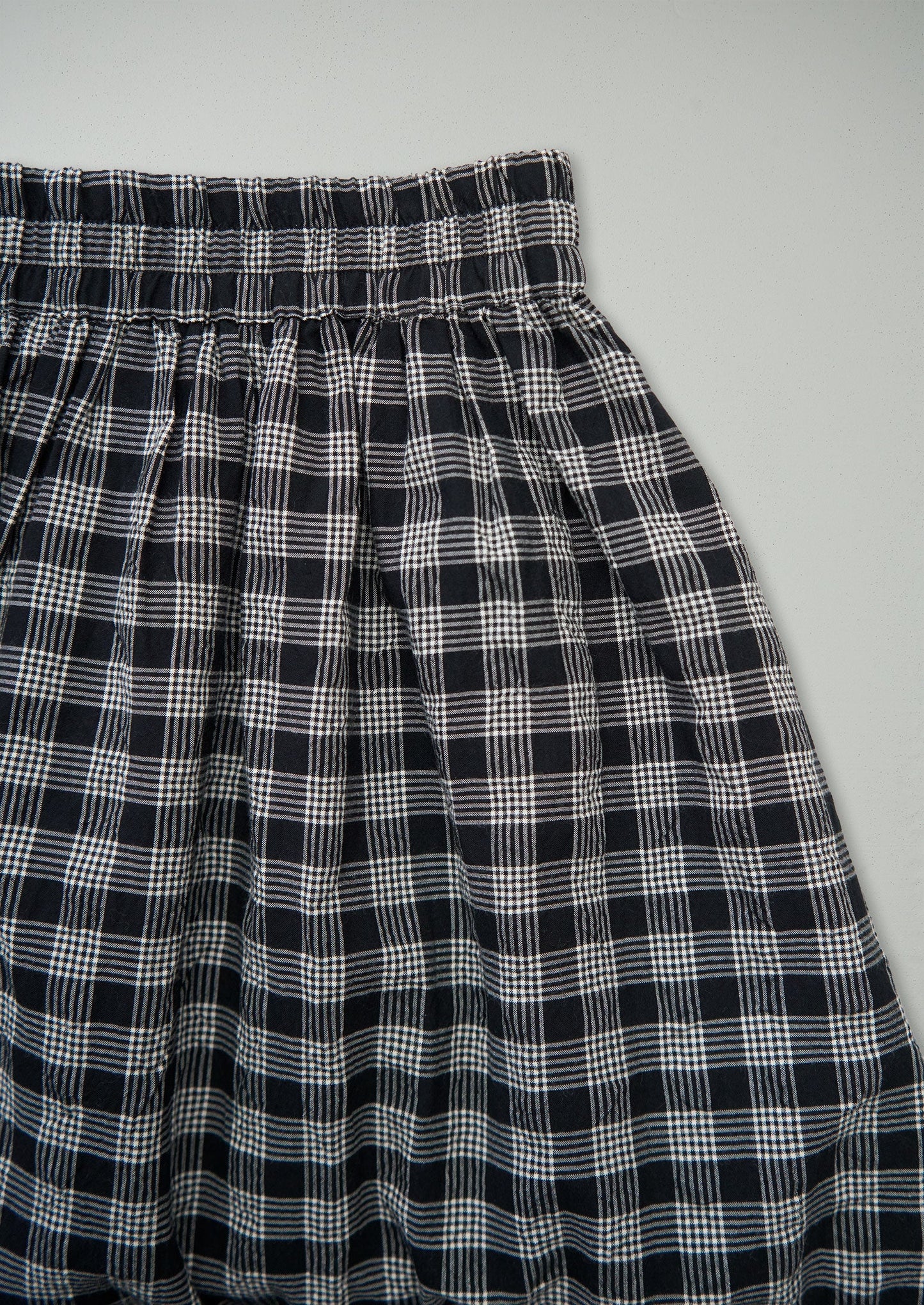 Reworn Check Cotton Wool Skirt Size M (296) | Multi