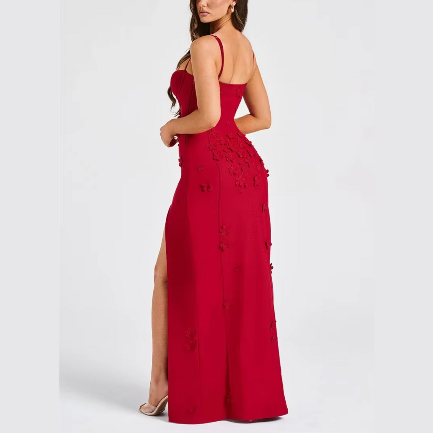 Livette - Flower Spaghetti Maxi Dress