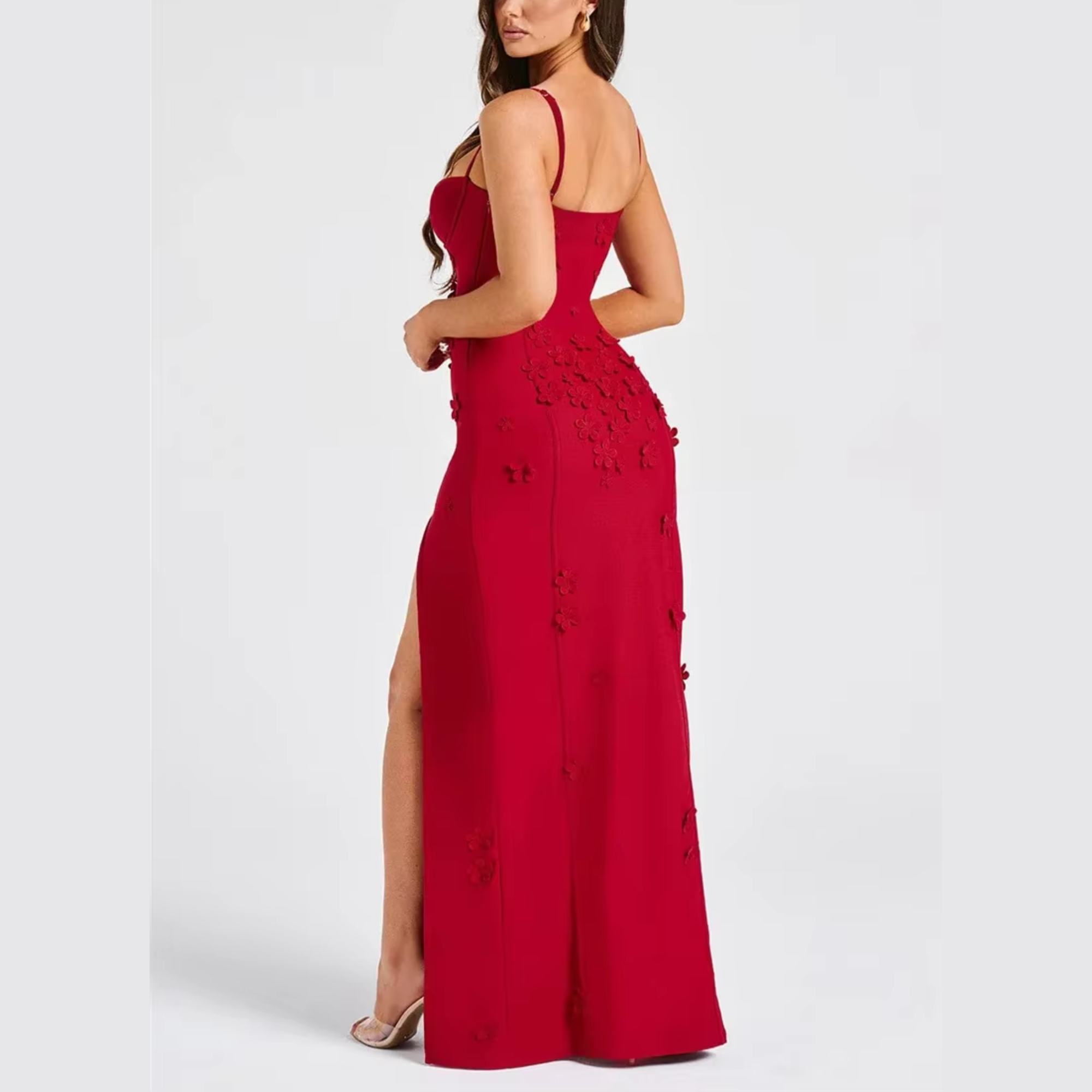 Livette - Flower Spaghetti Maxi Dress