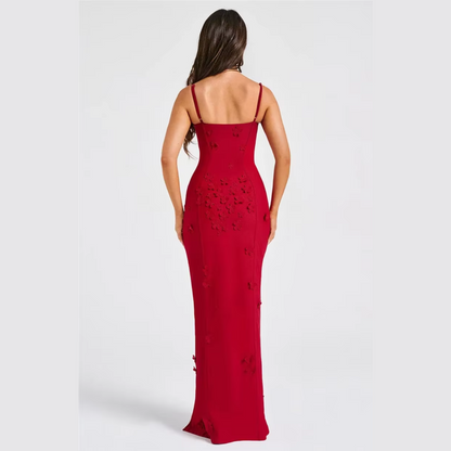 Livette - Flower Spaghetti Maxi Dress