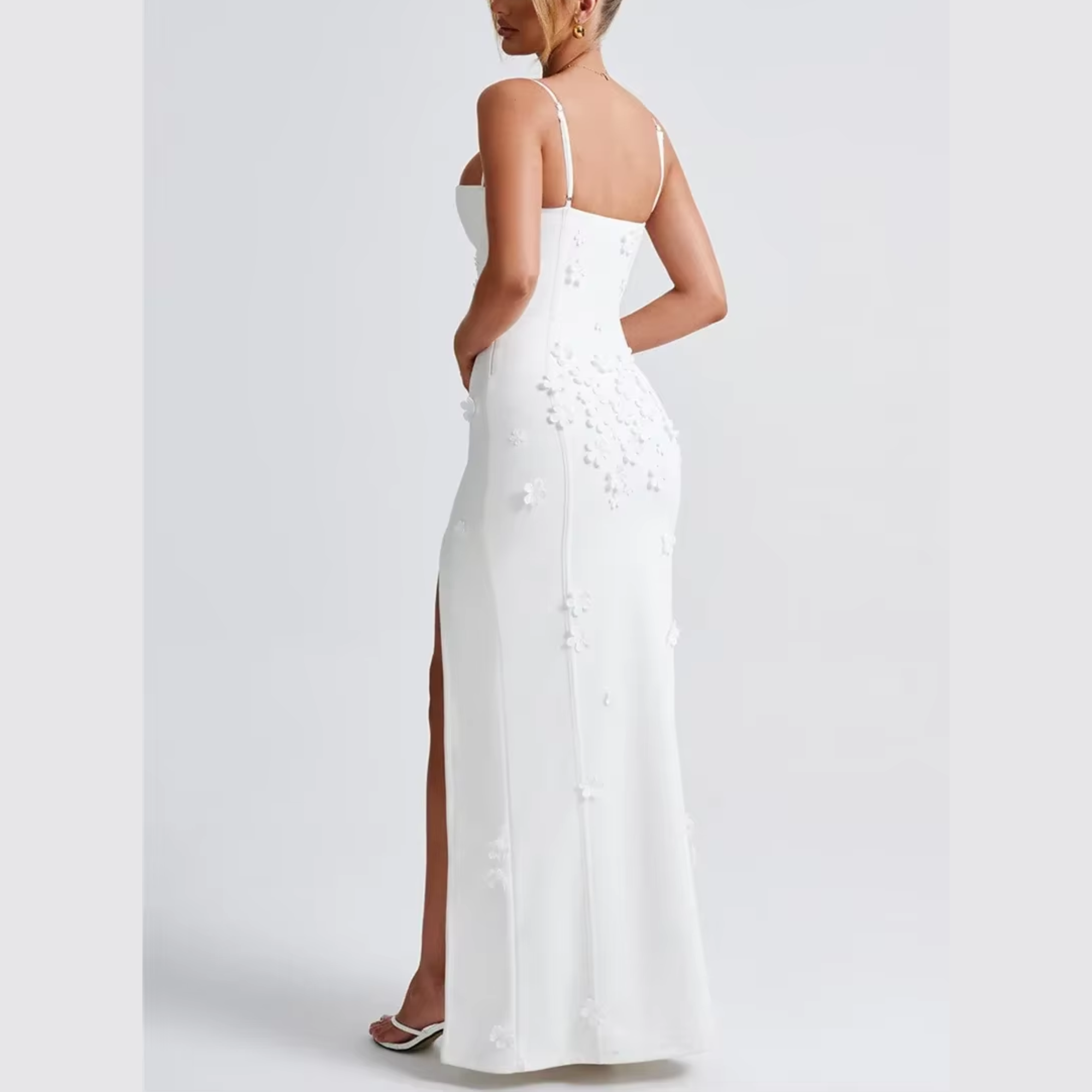 Livette - Flower Spaghetti Maxi Dress