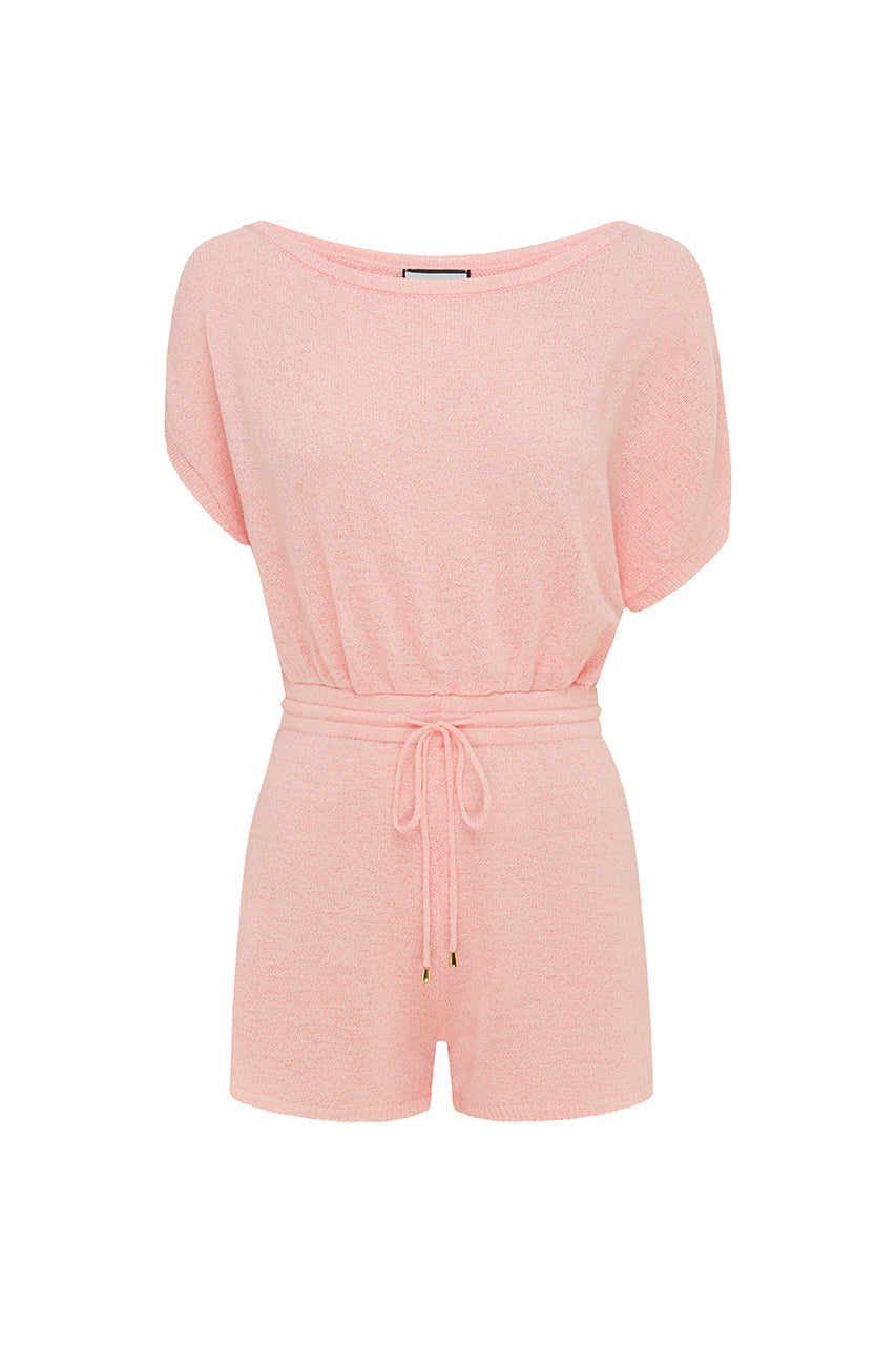 Miami Knit Romper - Baby Pink