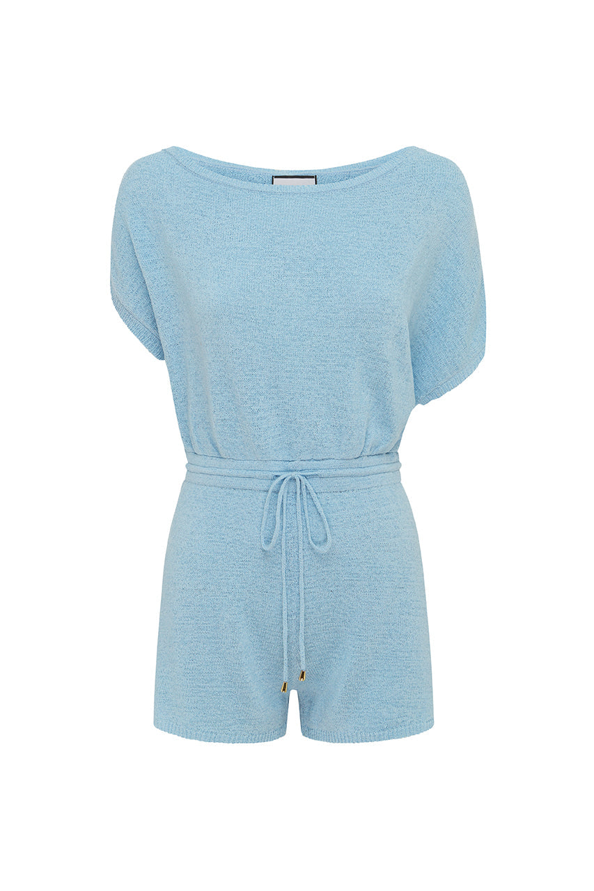 Miami Knit Romper - Baby Blue