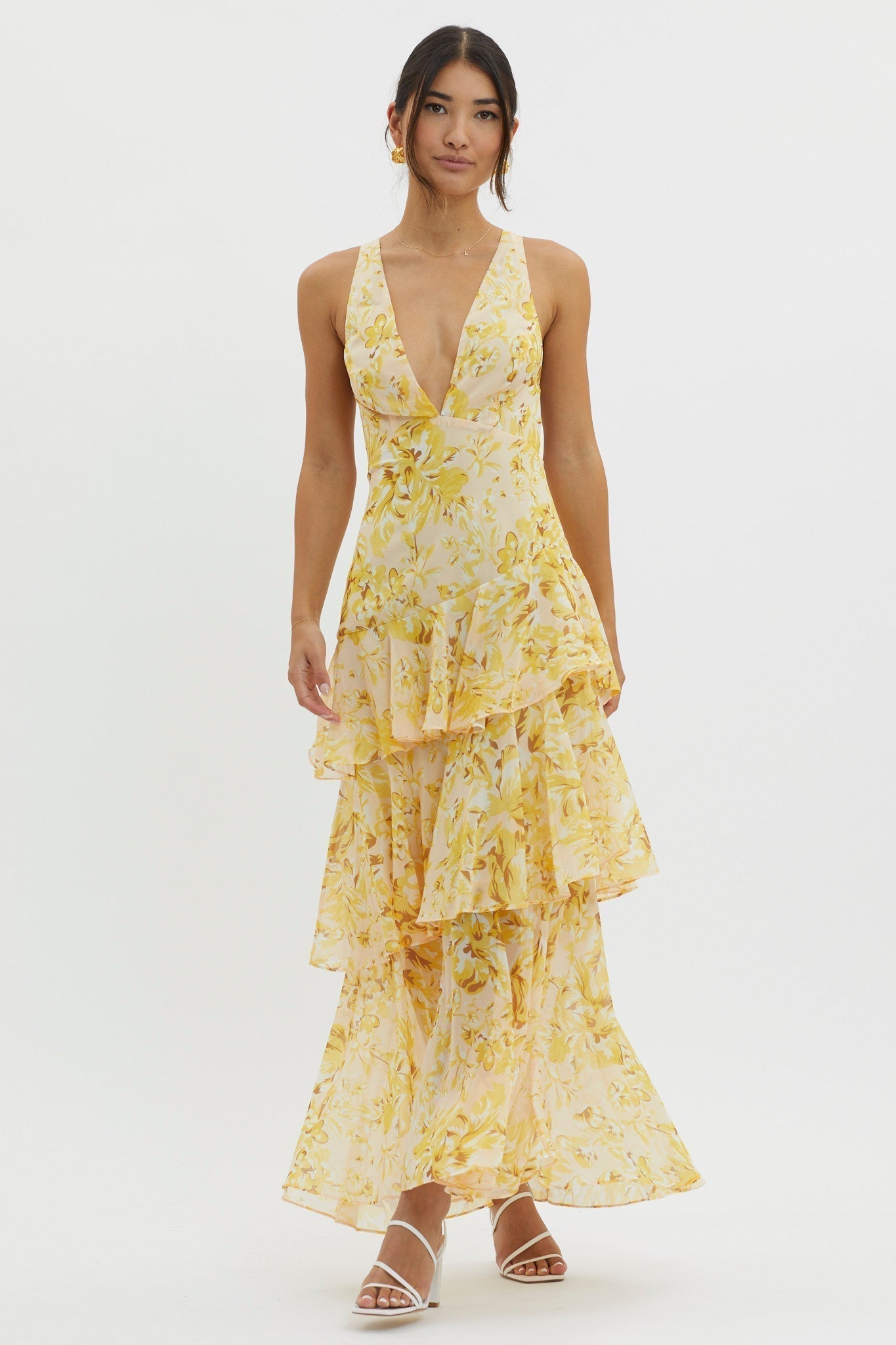 Veda Ruffle Midi Dress