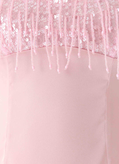 Siren Sequin Beaded Mini Dress - Pink