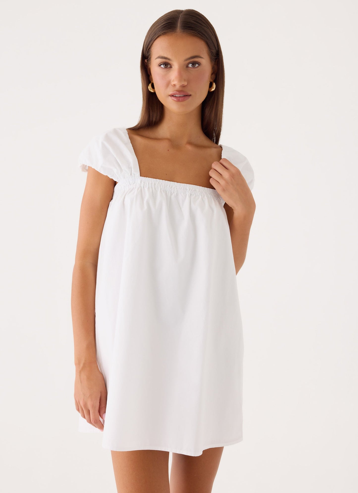 Sugar Blush Cotton Mini Dress - White