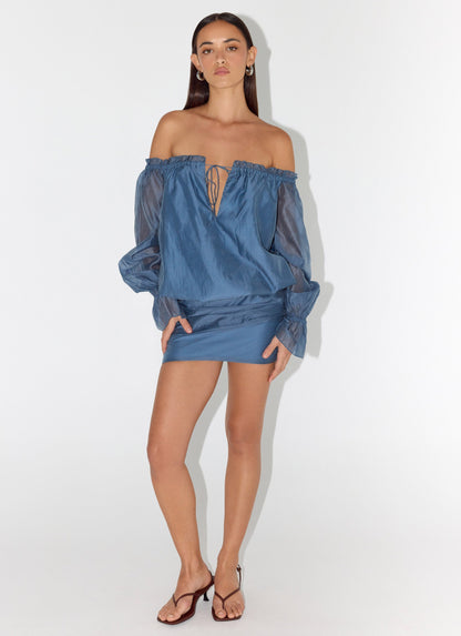 Tedara Mini Dress - Washed Navy