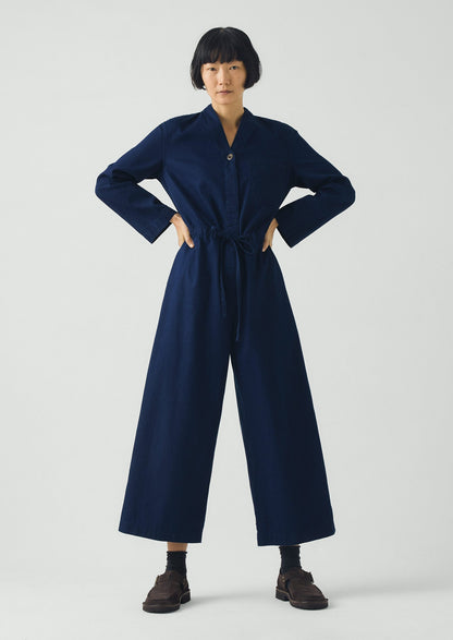 Indigo Cotton Twill Jumpsuit | Indigo