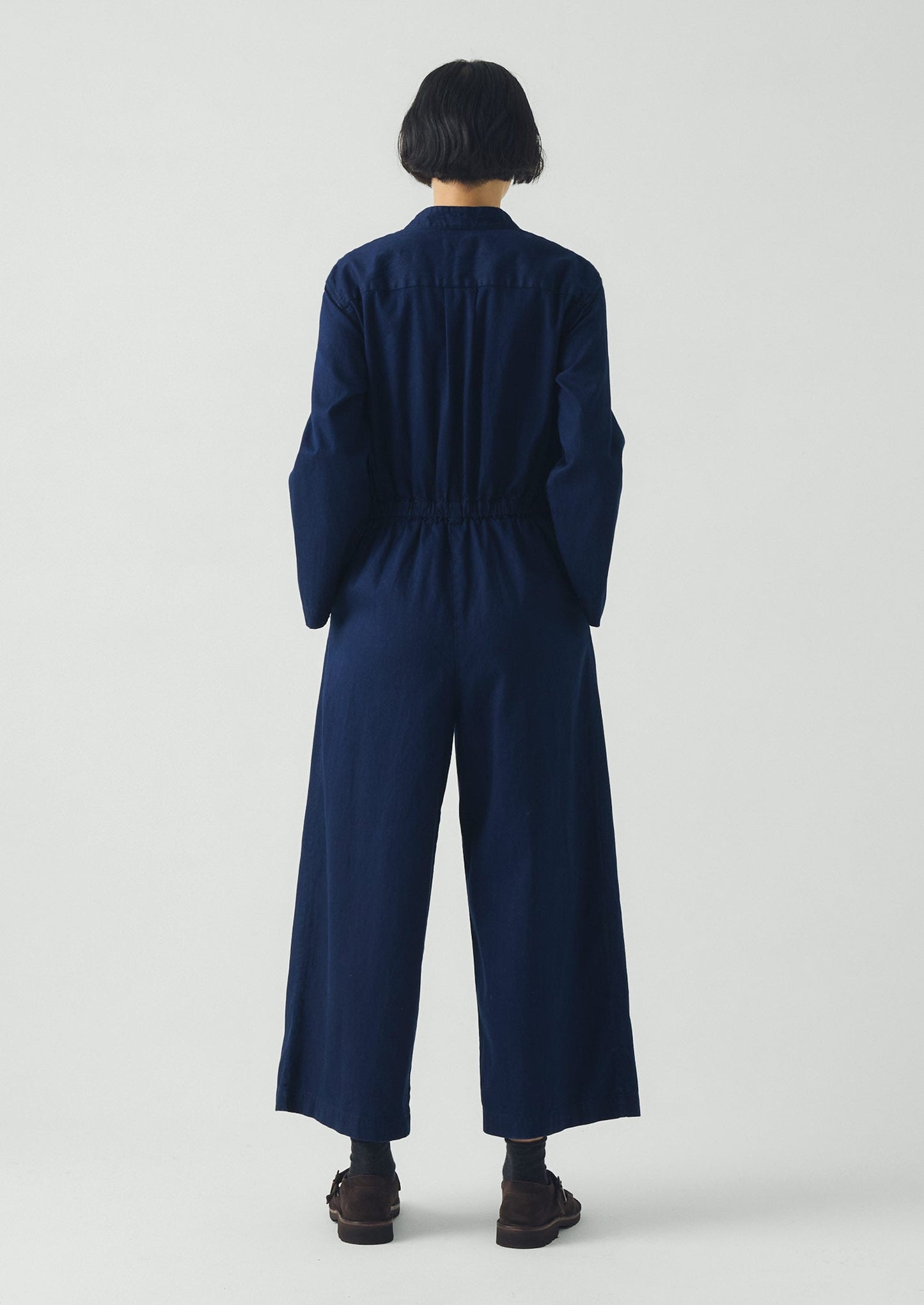 Indigo Cotton Twill Jumpsuit | Indigo