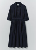 Indigo Cotton Twill Shirt Dress | Indigo