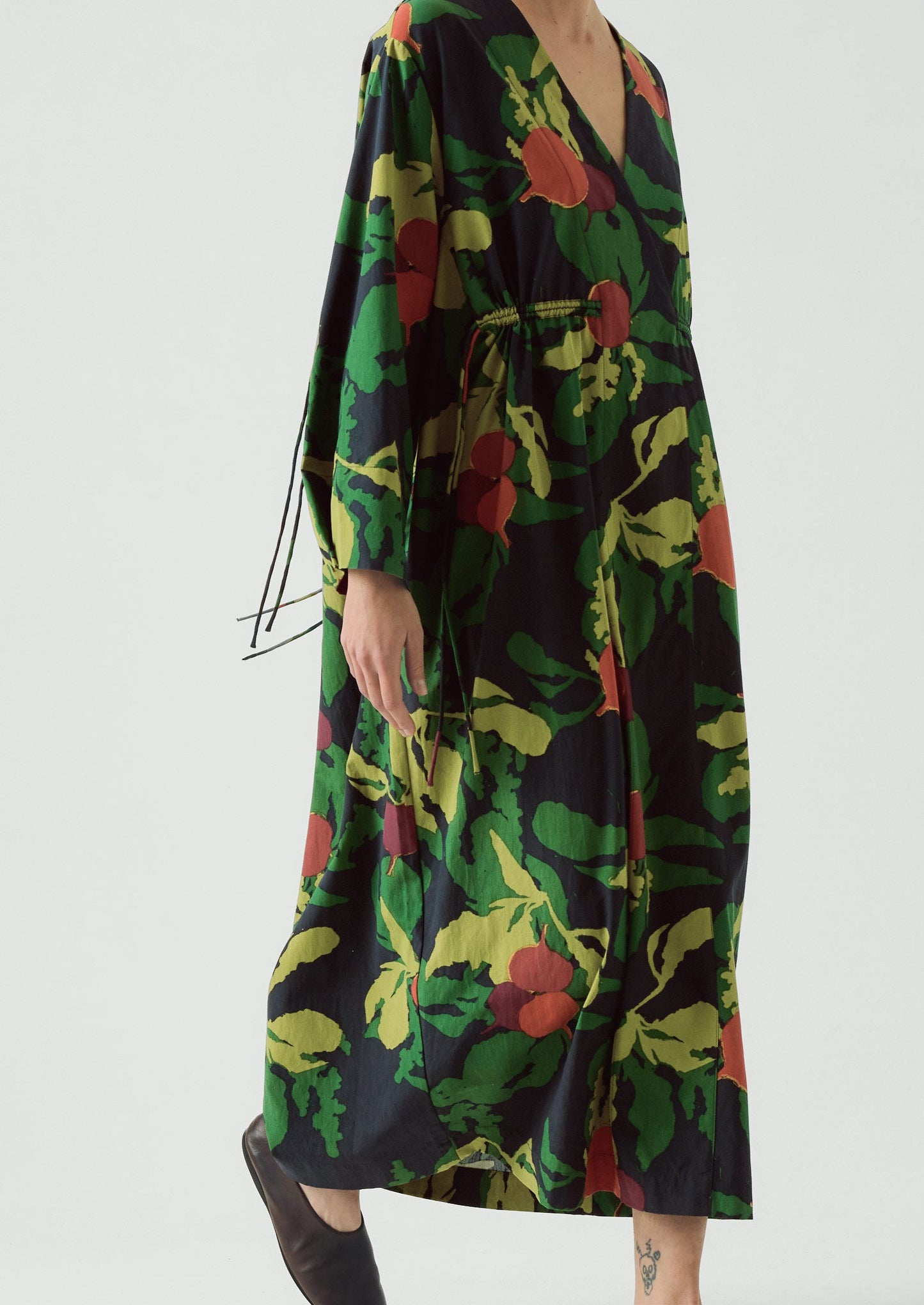 Produce Print Silk Cotton Dress | Slate