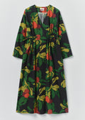 Produce Print Silk Cotton Dress | Slate