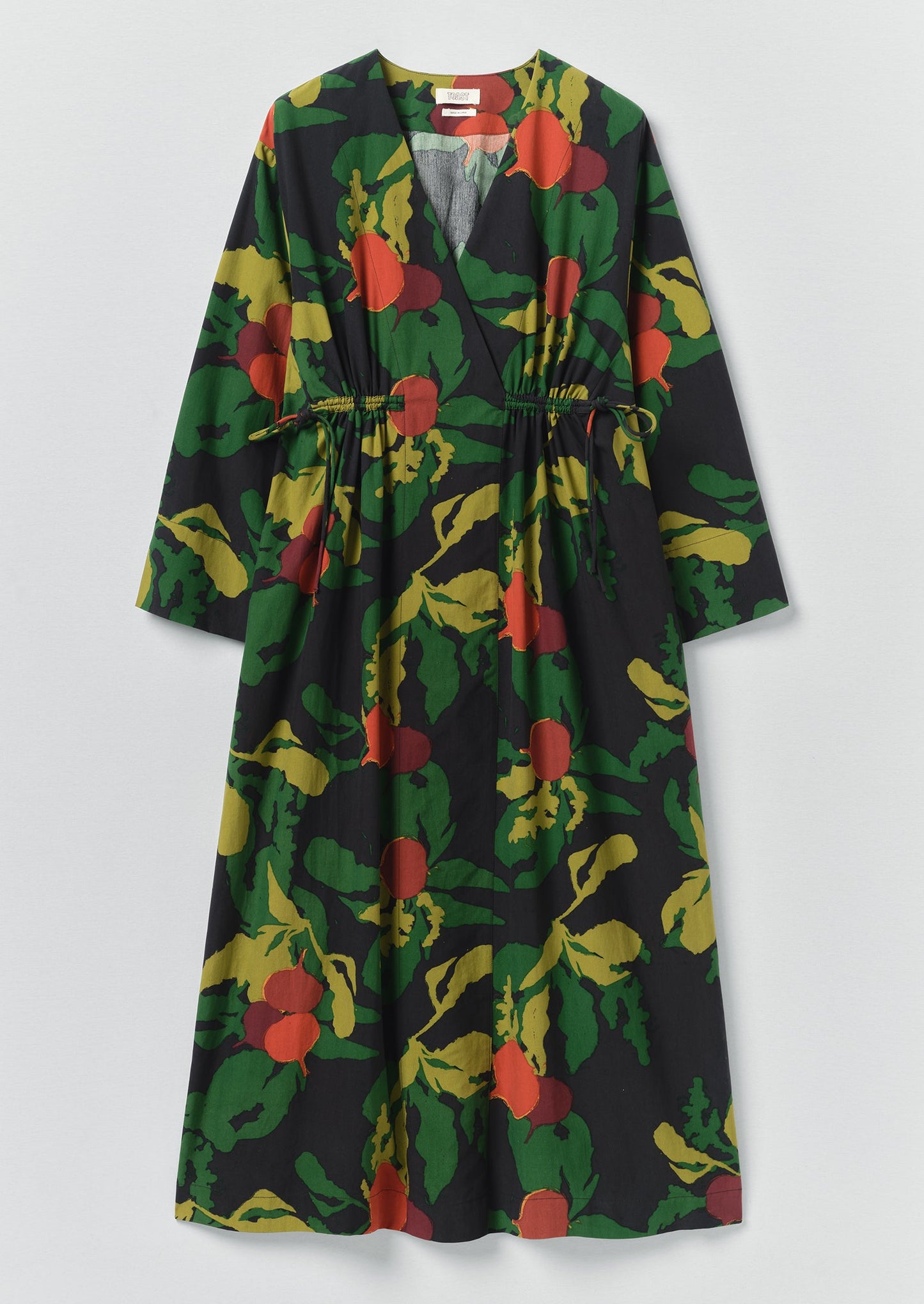 Produce Print Silk Cotton Dress | Slate
