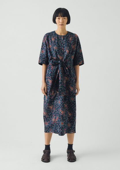 Provencal Paisley Print Cotton Poplin Dress | Provencal Blue