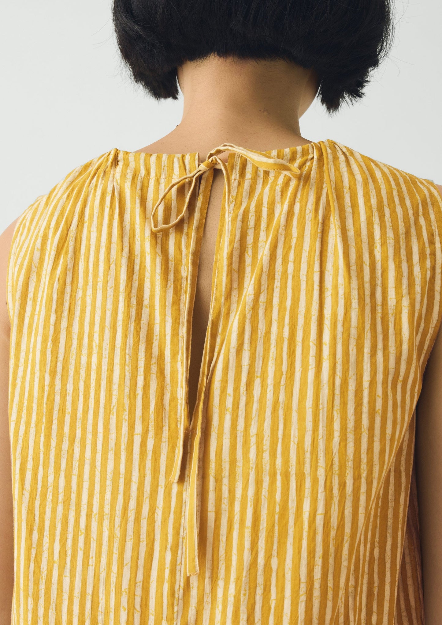 Martha Natural Dye Stripe Cotton Dress | Turmeric