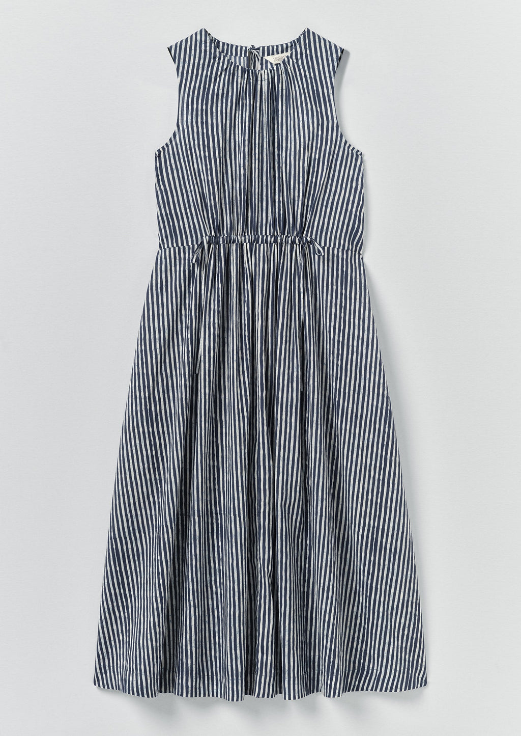 Martha Natural Dye Stripe Cotton Dress | Indigo