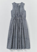 Martha Natural Dye Stripe Cotton Dress | Indigo