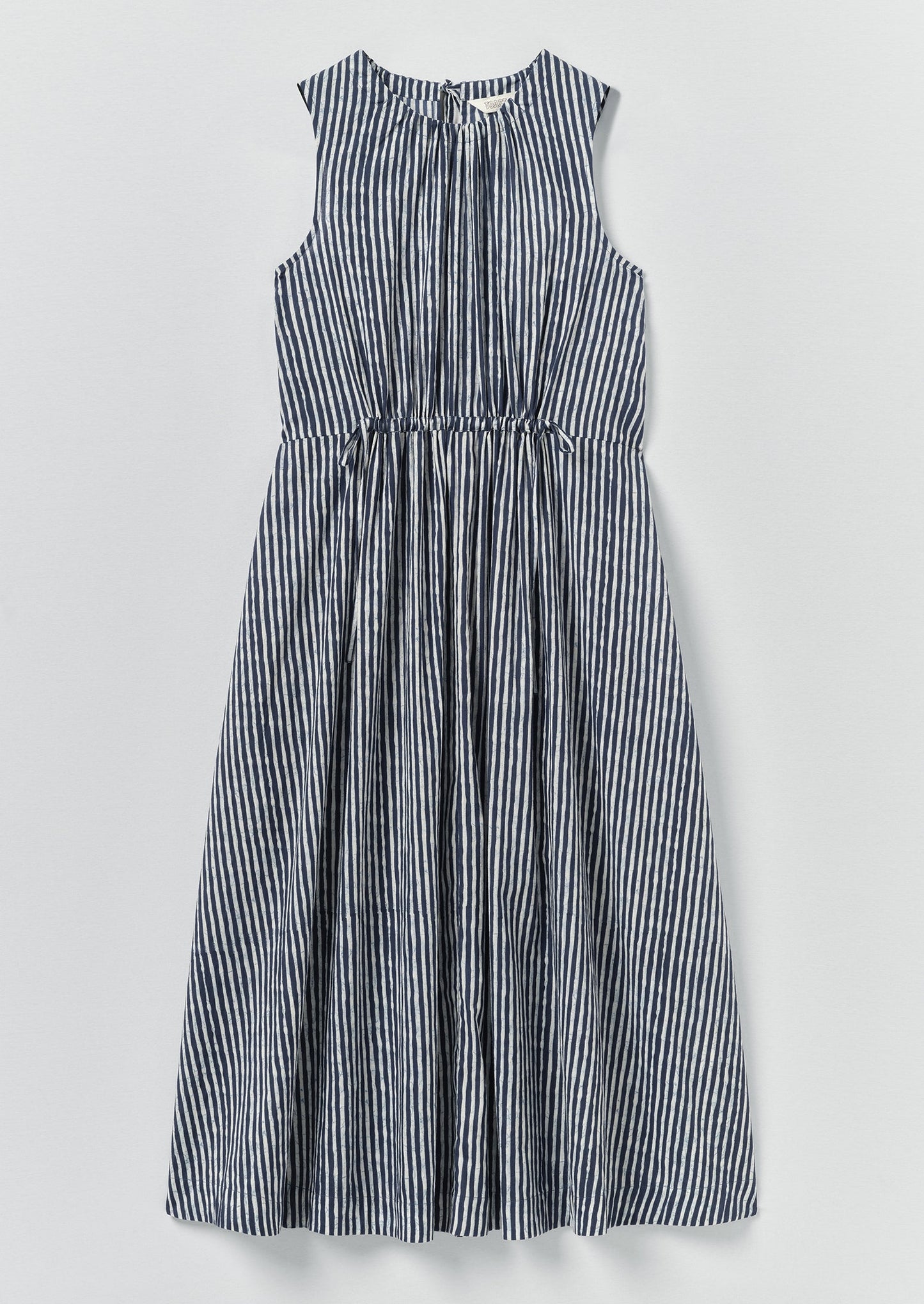 Martha Natural Dye Stripe Cotton Dress | Indigo