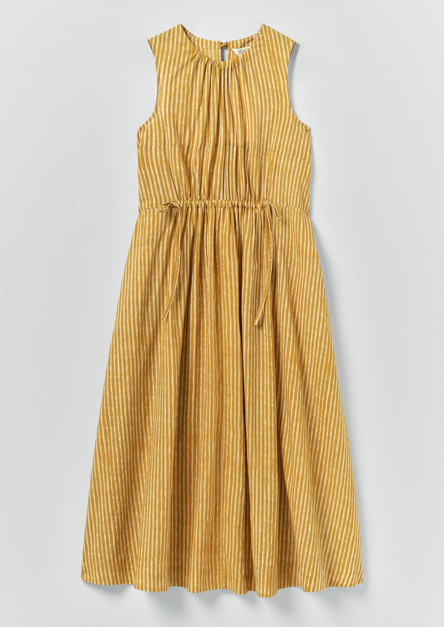 Martha Natural Dye Stripe Cotton Dress | Turmeric