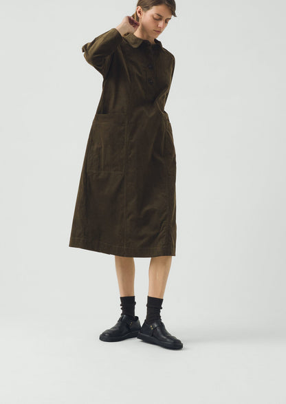 Organic Cord Tunic Dress | Tent Green