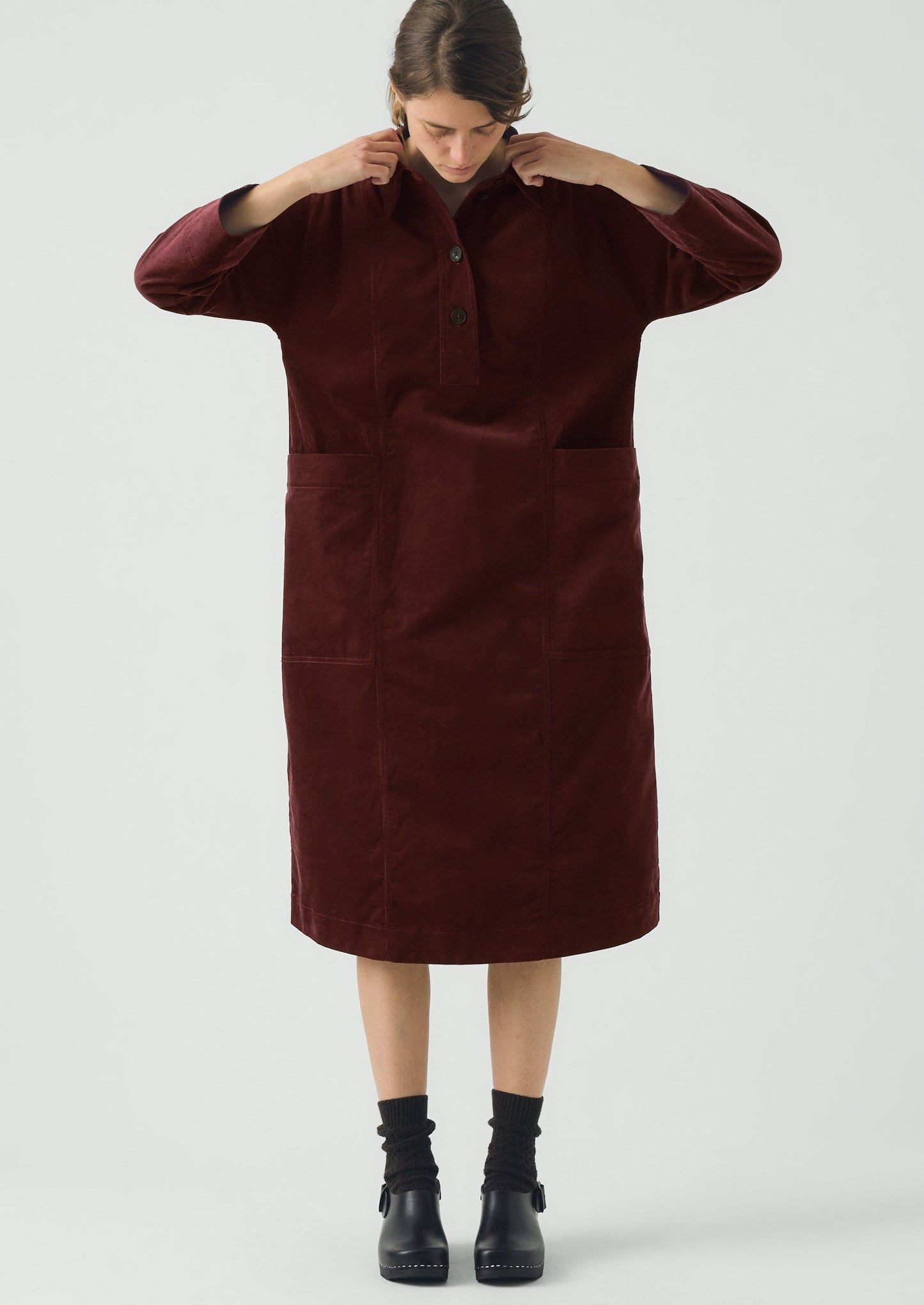 Organic Cord Tunic Dress | Beetroot