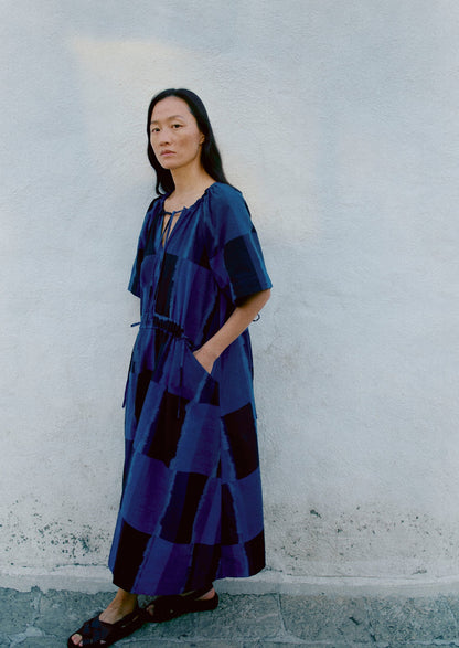 Sobremesa Cotton Ikat Dress | Bright Blue