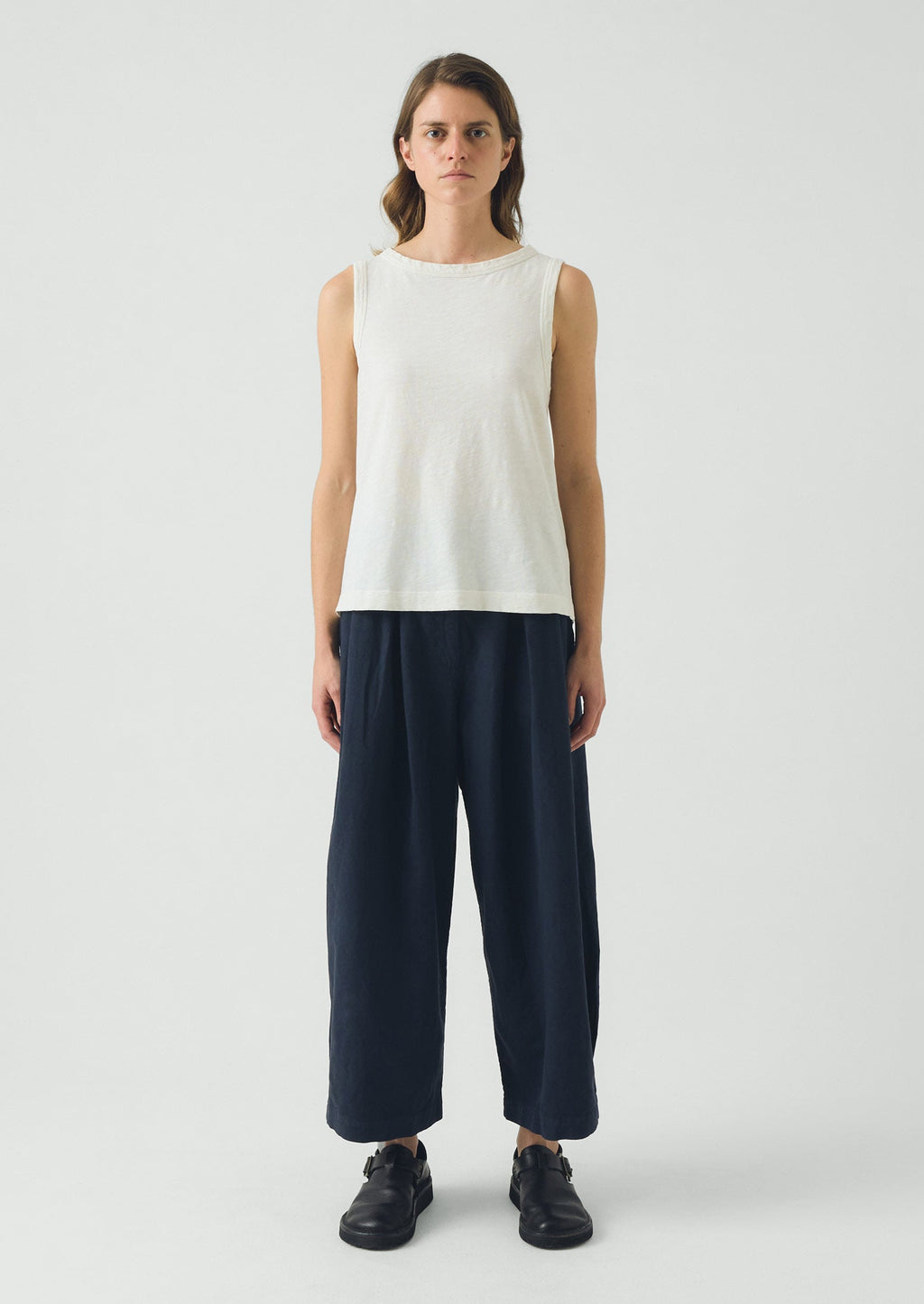 Sian Garment Dyed Organic Cotton Tank Top | Chalk