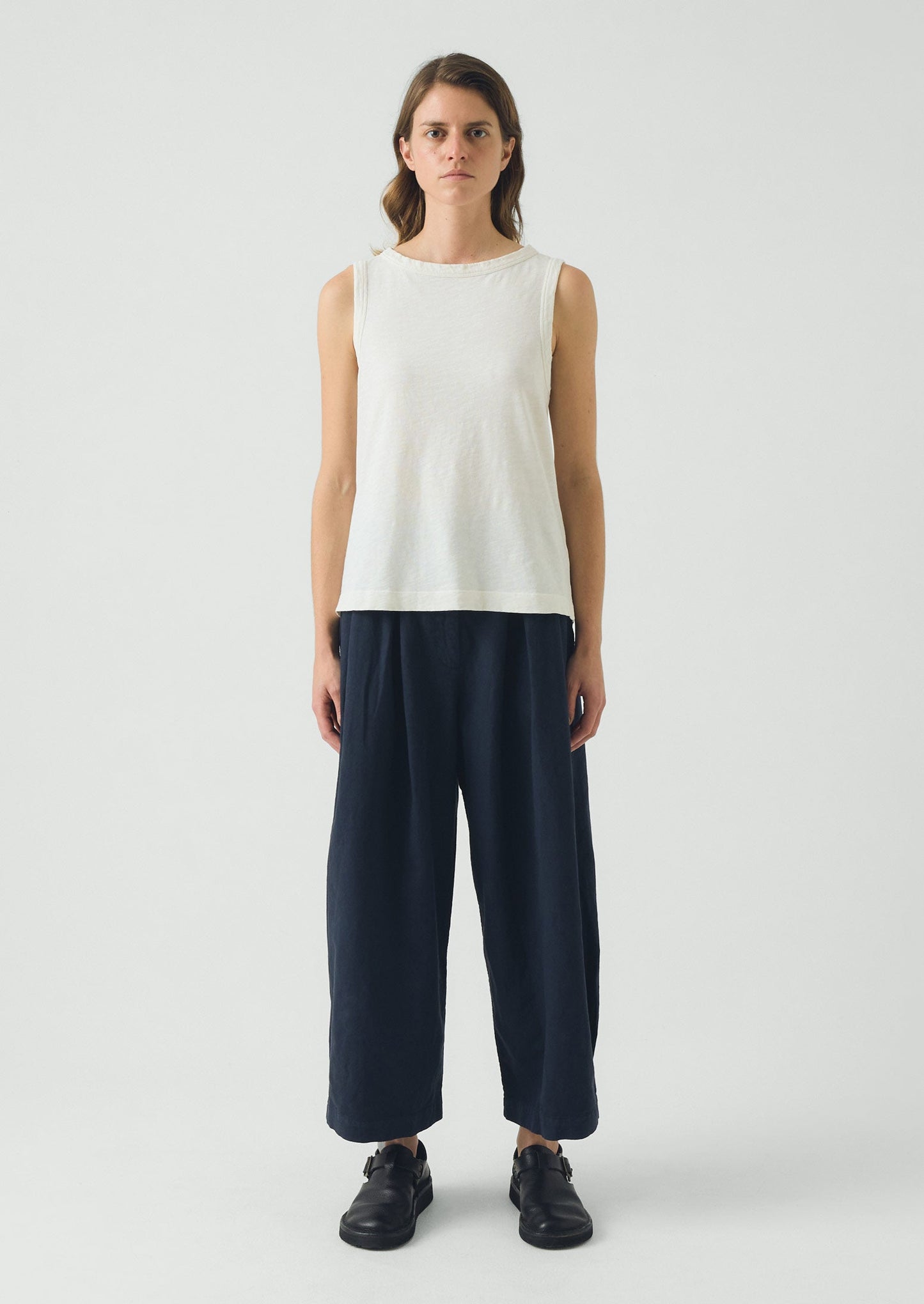 Sian Garment Dyed Organic Cotton Tank Top | Chalk