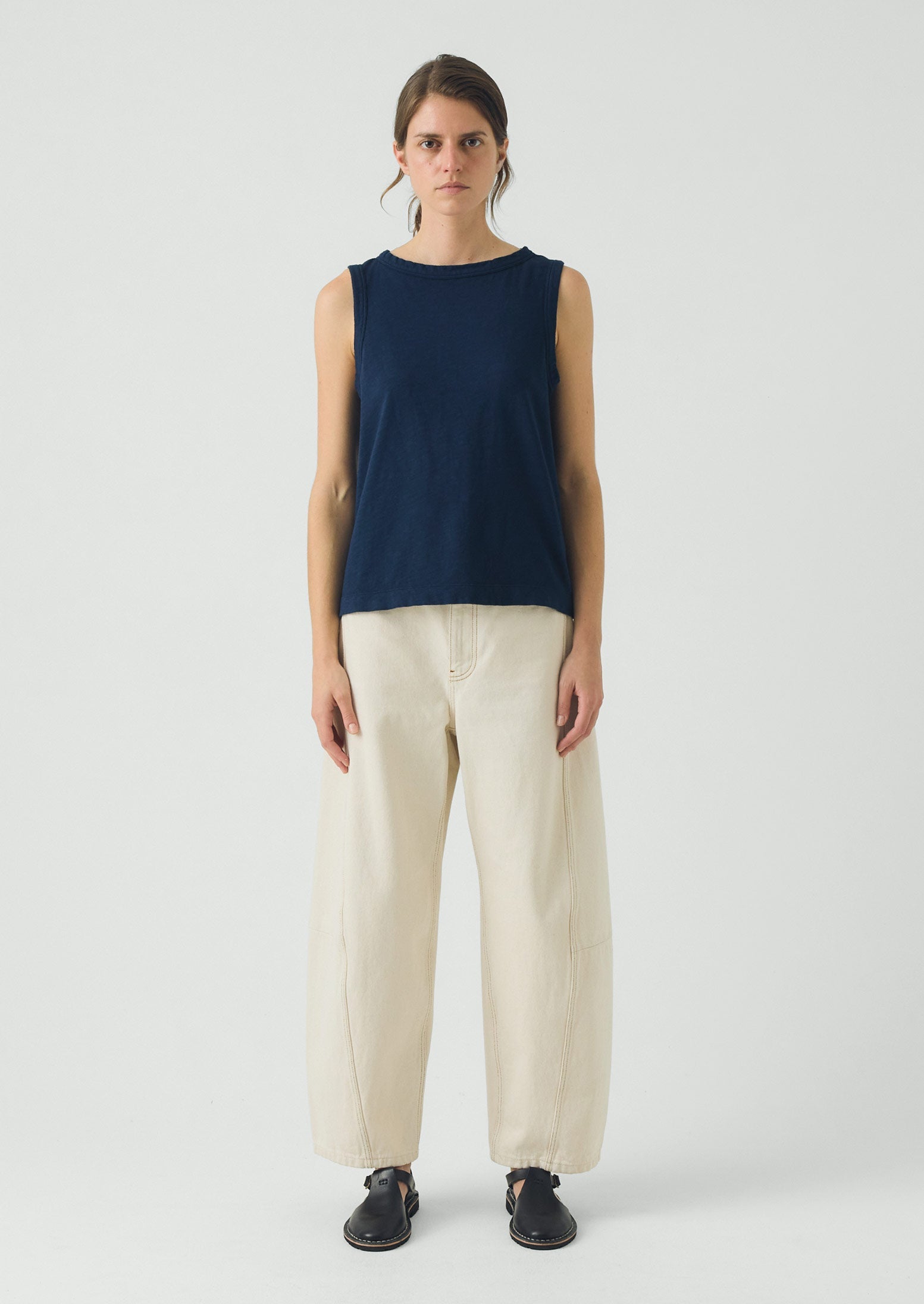 Sian Garment Dyed Organic Cotton Tank Top | Duffle Blue