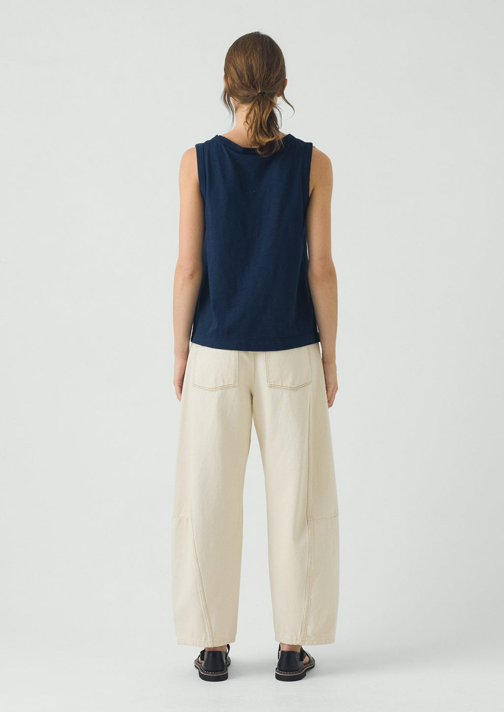 Sian Garment Dyed Organic Cotton Tank Top | Duffle Blue