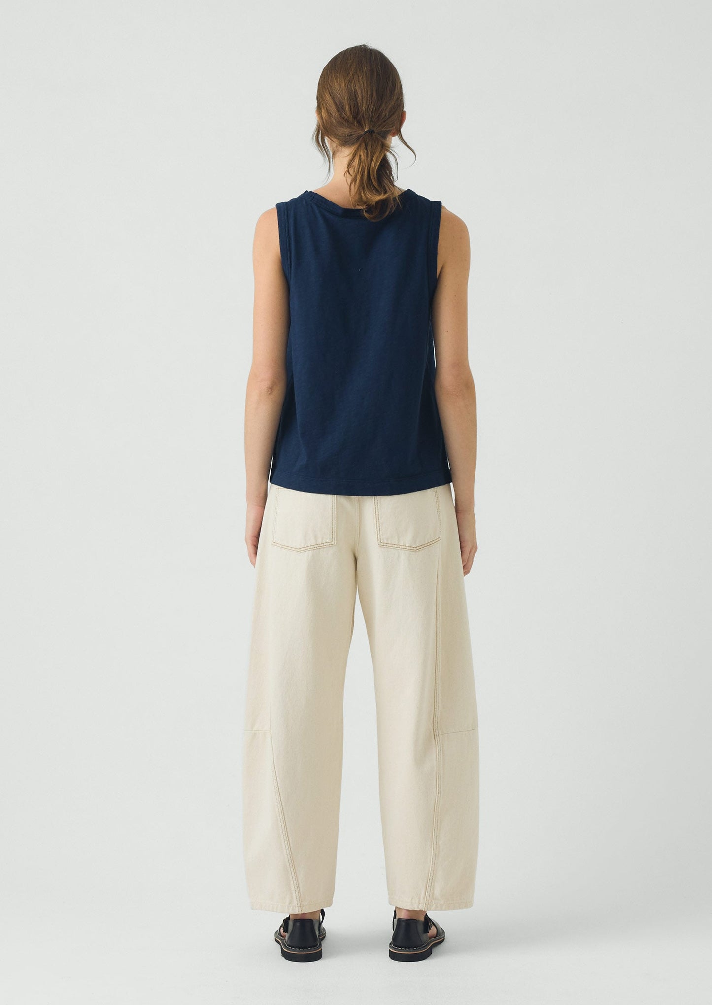 Sian Garment Dyed Organic Cotton Tank Top | Duffle Blue