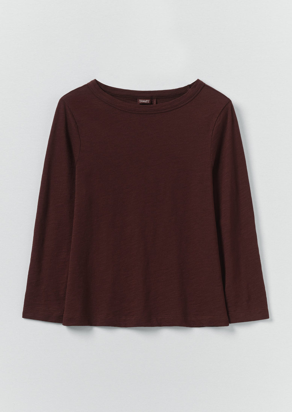Lia Cotton Boat Neck Tee | Beetroot