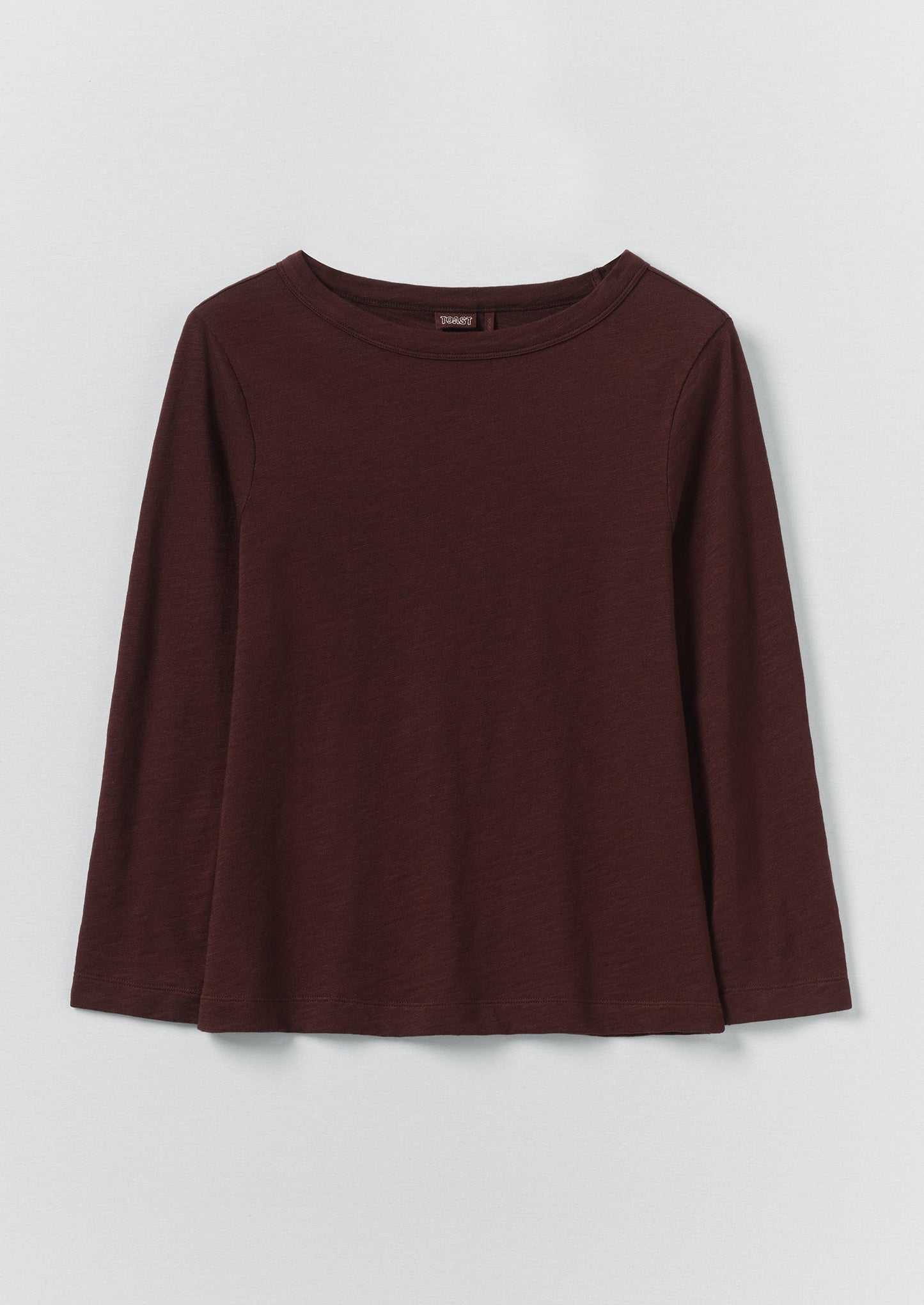 Lia Cotton Boat Neck Tee | Beetroot