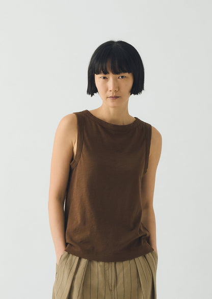 Sian Garment Dyed Organic Cotton Tank Top | Bronze Green