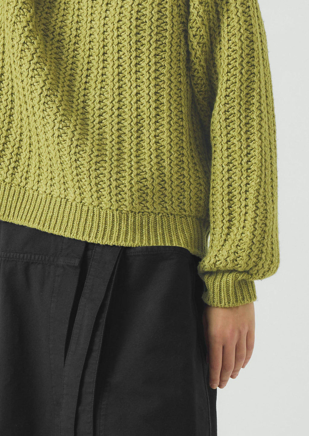 Racked Rib Wool Cotton Sweater | Apple