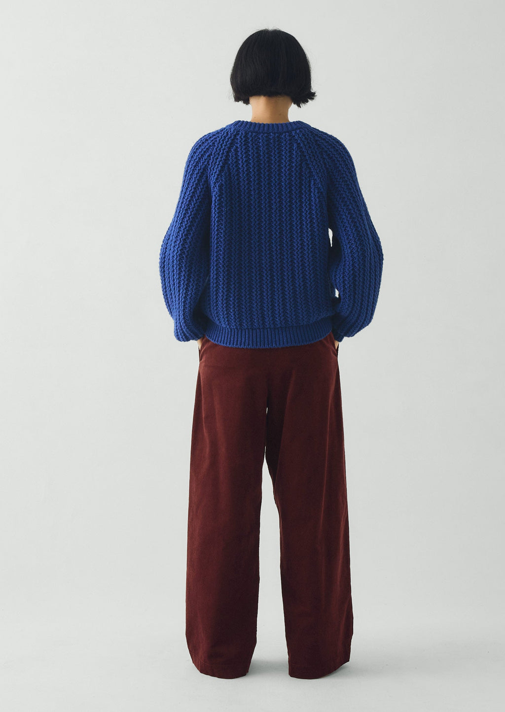 Racked Rib Wool Cotton Sweater | Cobalt