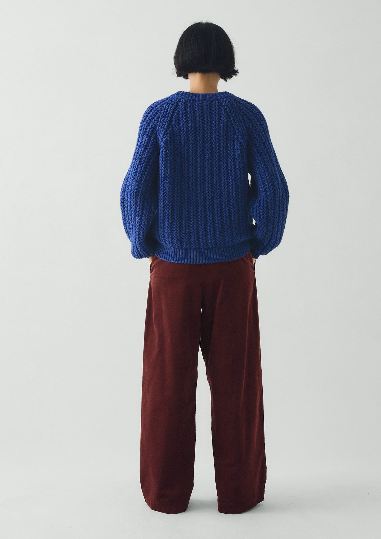 Racked Rib Wool Cotton Sweater | Cobalt