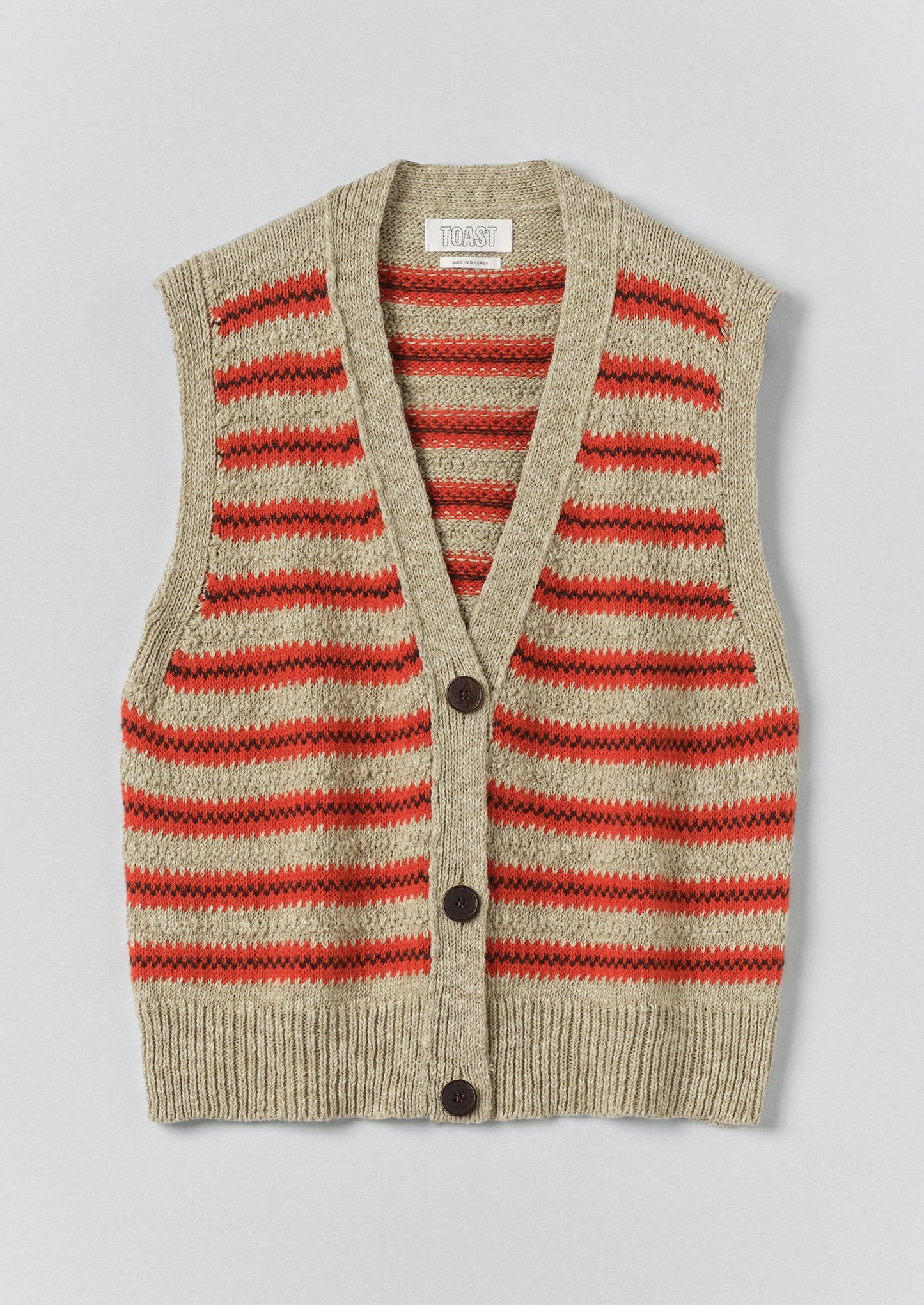 Jacquard Stripe Linen Cotton Tank | Red Multi