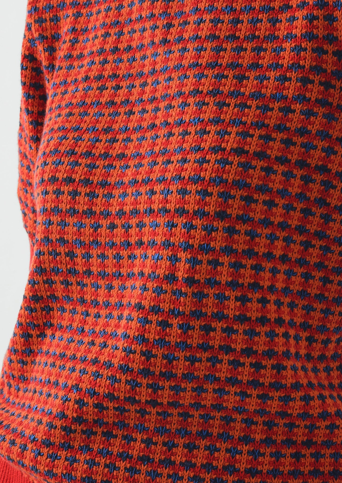Jacquard Knitted Cotton Top | Red Multi